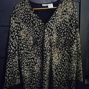 East 5 th long sleeve leopard blouse